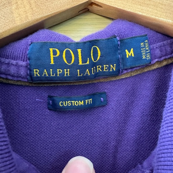 Ralph Lauren Purple Custom Fit Polo Cotton Short Sleeve Collar / Medium - Picture 4 of 13